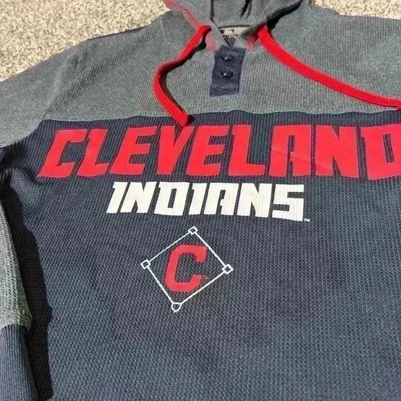 Cleveland Indians Thermal Hoodie Genuine MLB True Fans Series size S-note - Picture 3 of 10